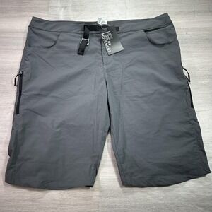 NEW BIKEWA Shorts Mens 2XL Gray Cycling Mountain Bike Stretch Quick Dry Belted